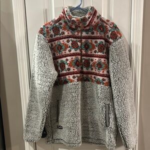 Cozy Patterned Sherpa Pullover